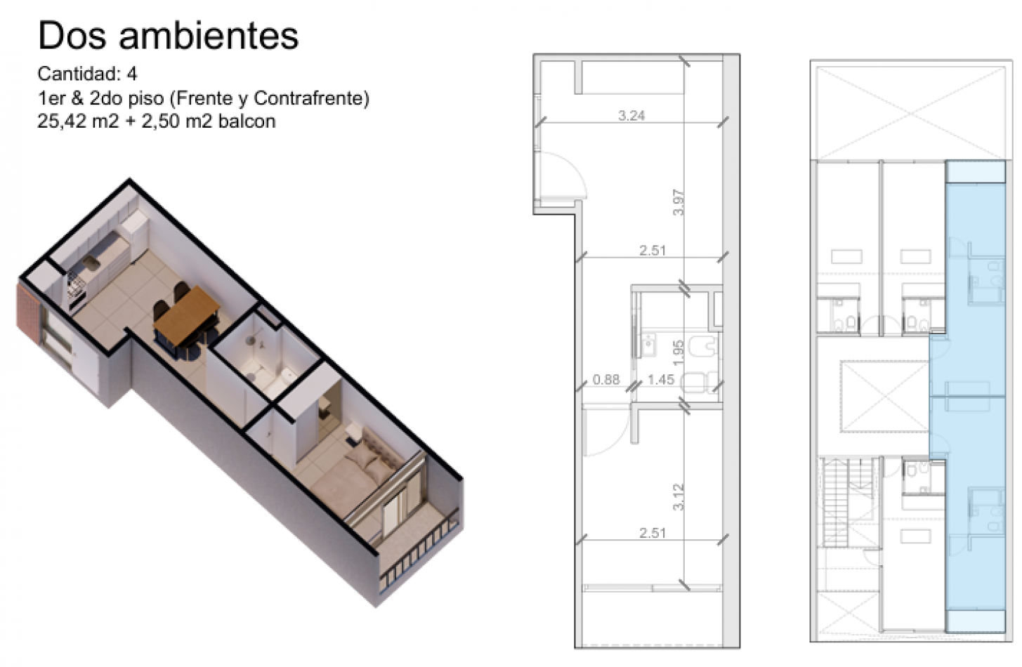 Dpto 2 amb de pozo con balcon en 2do piso al frente. Ubicado en San Martin 632, Lomas de Zamora